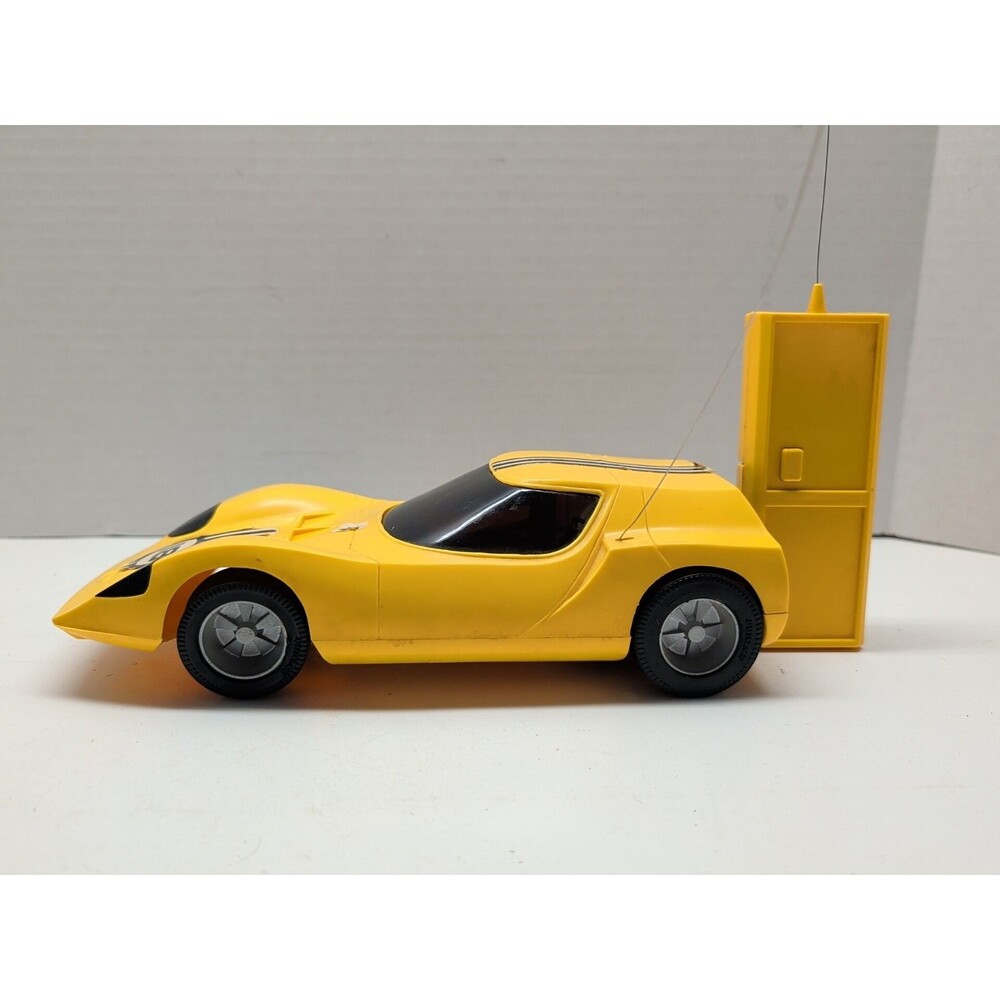 Vintage 1977 Vanity Fair Yellow ALFA ROMEO Radio Control Toy Car With Remote
